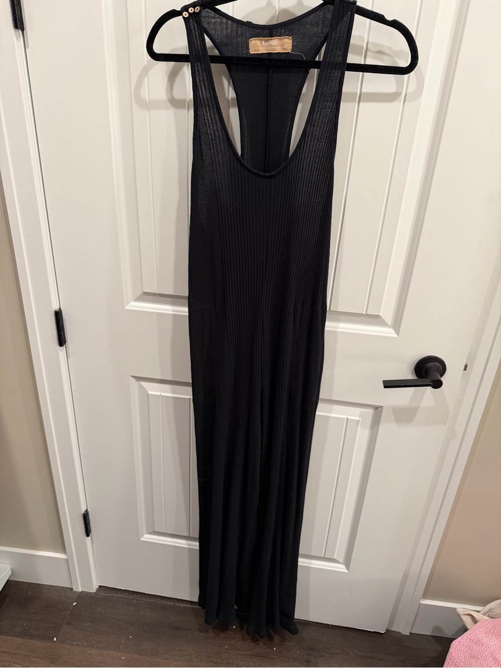 Free People Free-est Black Ribbed Racerback Maxi Dress Size Large